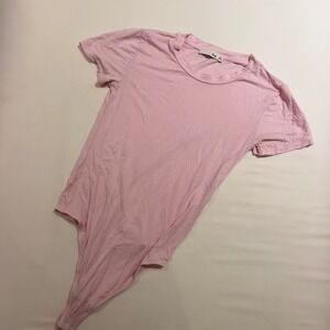 Wilfred Free Aritzia Pink Short Sleeve Thong Bodysuit XS
